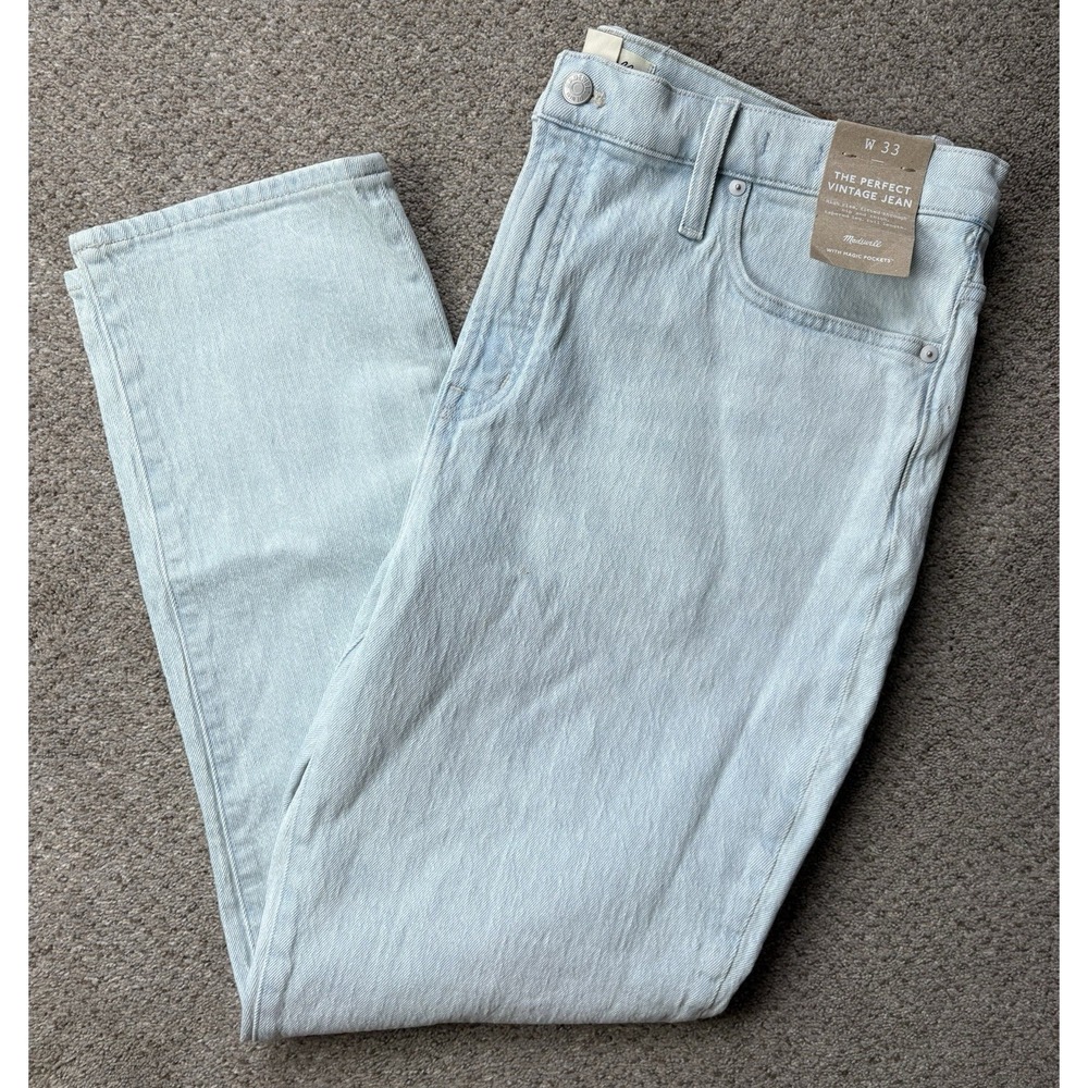 NEW Madewell‎ Jeans Women's 33 Light Wash The Perfect Vintage Jean Straight Leg